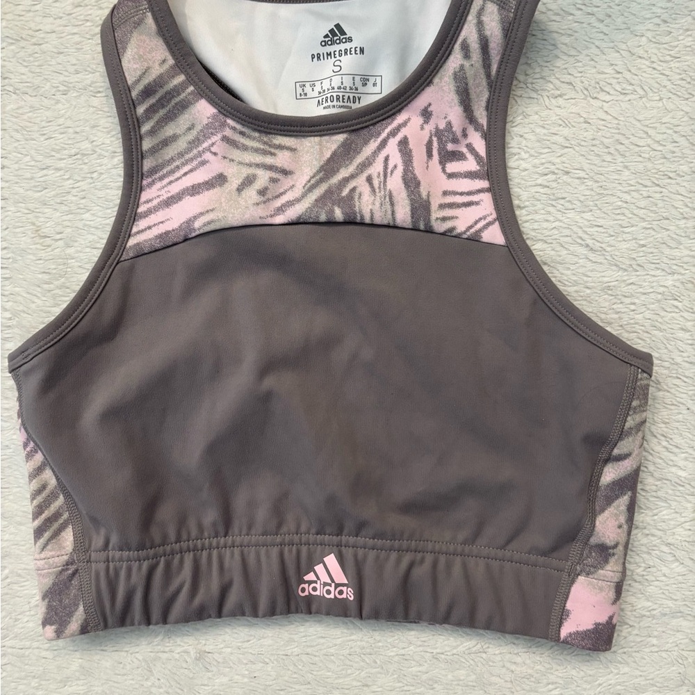 Adidas Pink and Gray crop top